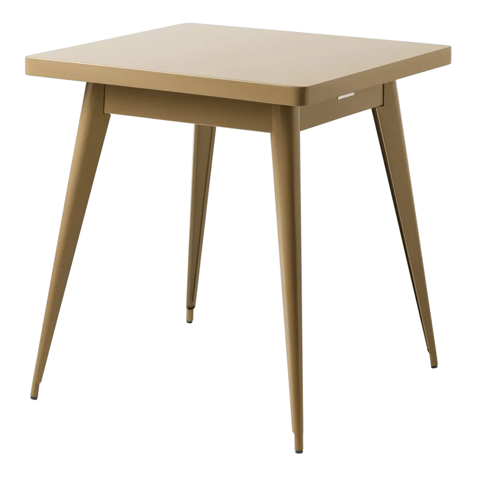 Table à manger carrée en acier brun vert 70x70cm 55 - Tolix