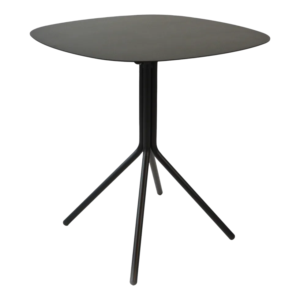 Table à manger carrée en acier noir 70 x 70 x 74 Edgar - Resistub