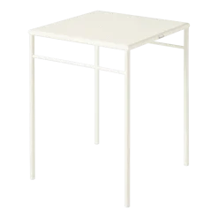 Table à manger carrée en acier tressé blanc perlé 60x60cm T37 - Tolix