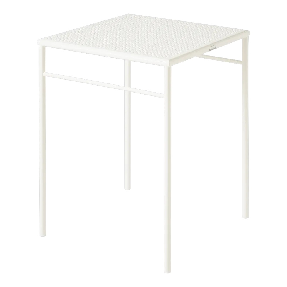 Table à manger carrée en acier tressé blanc pur 60x60cm T37 - Tolix