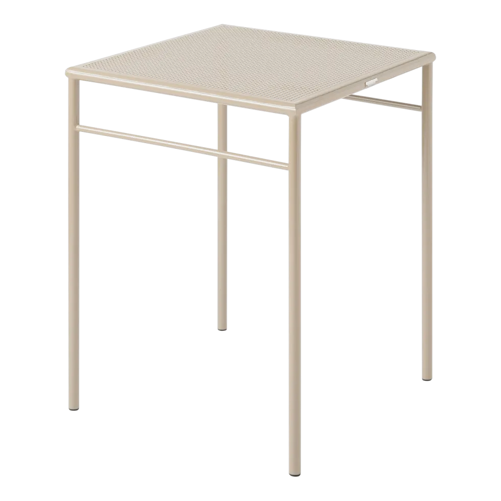Table à manger carrée en acier tressé gris beige 60x60cm T37 - Tolix