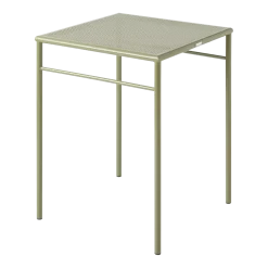 Table à manger carrée en acier tressé vert jonc 60x60cm T37 - Tolix