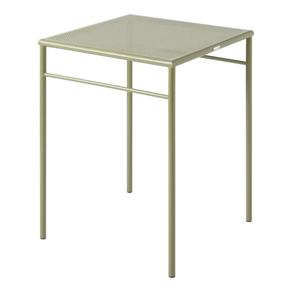 Table à manger carrée en acier tressé vert jonc 60x60cm T37 - Tolix