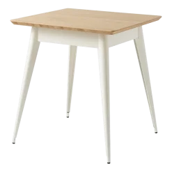 Table à manger carrée en chêne et acier blanc pur 70x70cm 55 - Tolix