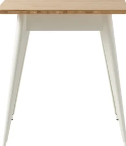 Table à manger carrée en chêne et acier blanc pur 70x70cm 55 - Tolix