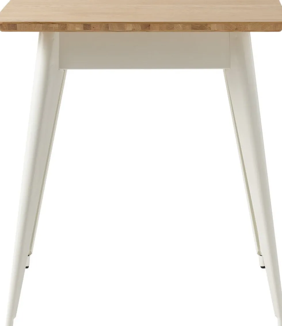 Table à manger carrée en chêne et acier blanc pur 70x70cm 55 - Tolix