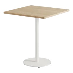Table à manger carrée en chêne et piétement en acier blanc 70 x 70 x 75 cm Moka - TIPTOE