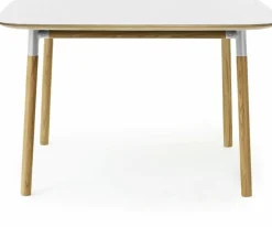 Table à manger carrée en chêne et stratifié blanc 120 x 120 cm Form - Normann Copenhagen