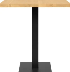 Table à manger carrée en chêne massif et acier noir 70x70cm Elliot - Versmissen