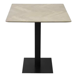 Table à manger carré en acier noire 70 cm Herringbone - Versmissen