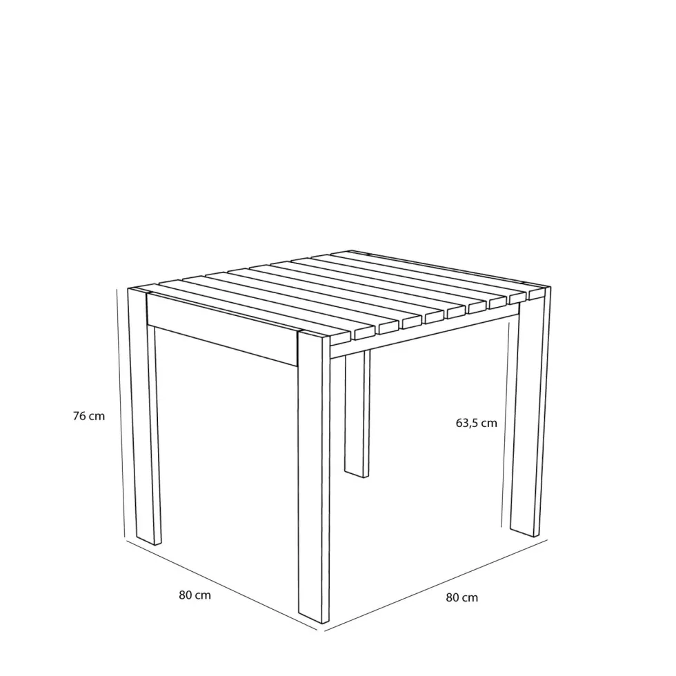Table à manger de jardin rectangulaire en acier marron 89x80x76cm Haus - Hübsch