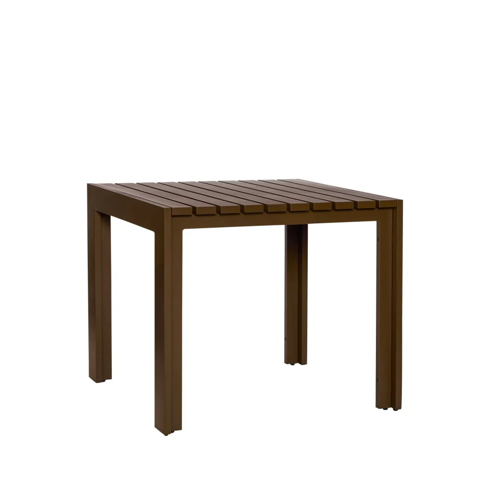Table à manger de jardin rectangulaire en acier marron 89x80x76cm Haus - Hübsch