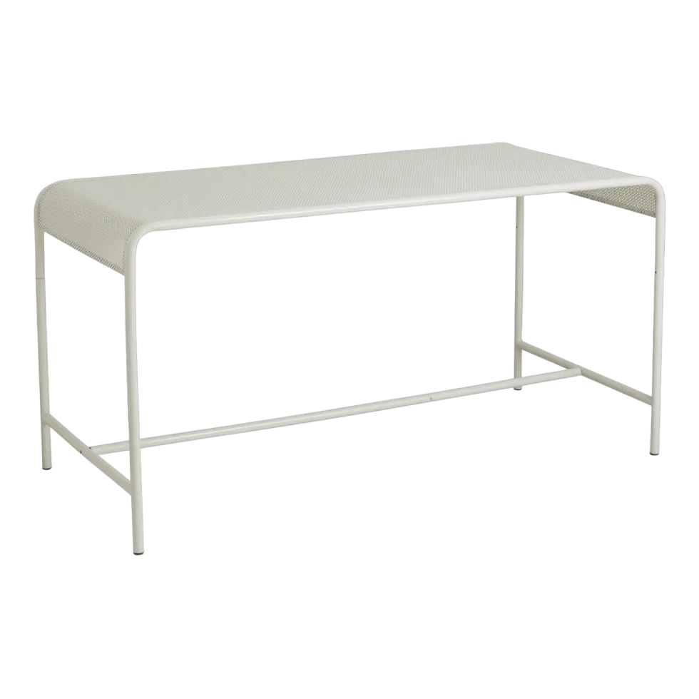 Table à manger de jardin rectangulaire en fer ivoire 152x72x75cm Brenta - Nordal