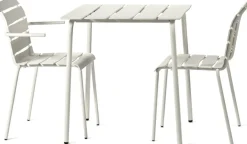 Table à manger d'extérieur carrée en métal off-white 70x70x75cm - valerie_objects