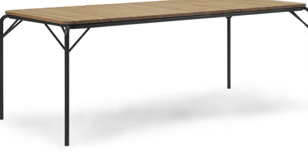 Table à manger d'extérieur en acier noir 90 x 200 cm Robinia Vig - Normann Copenhagen