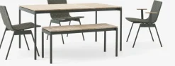 Table à manger d'extérieur en acier vert bronze 150 cm Ville AV25 - &tradition