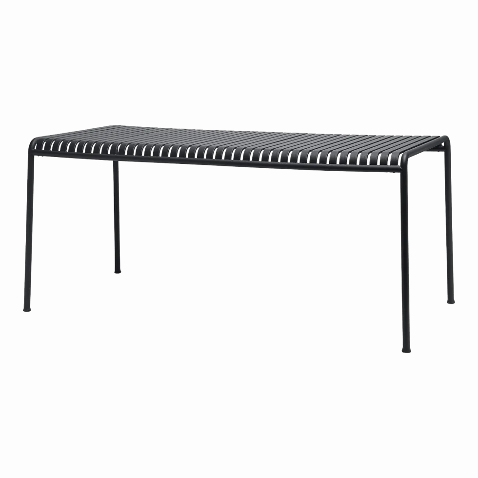 Table à manger d'extérieur en métal anthracite 170x90cm Palissade - HAY