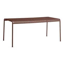Table à manger d'extérieur en métal rouge 170x90cm Palissade - HAY