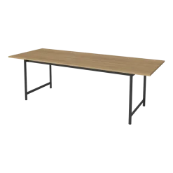 Table à manger d'extérieur en teck et acier laqué noir 230 x 90 cm Track - Bolia