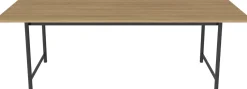Table à manger d'extérieur en teck et acier laqué noir 230 x 90 cm Track - Bolia
