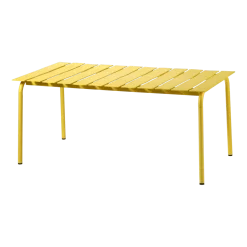 Table à manger d'extérieur rectangulaire en métal jaune 170x90x74cm - valerie_objects
