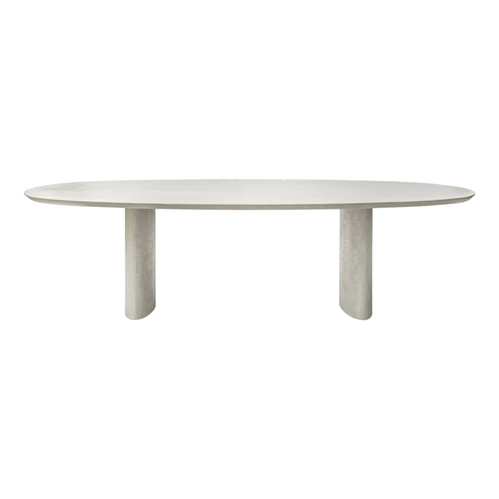 Table à manger ellipse en plâtre minéral 240x120cm Ari Ellipse - Vincent Sheppard