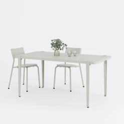 Table à manger en acier gris craie 160 x 80 x 75 cm Midi - TIPTOE