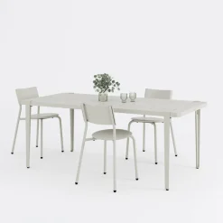 Table à manger en acier gris craie 190 x 90 x 75 cm Midi - TIPTOE