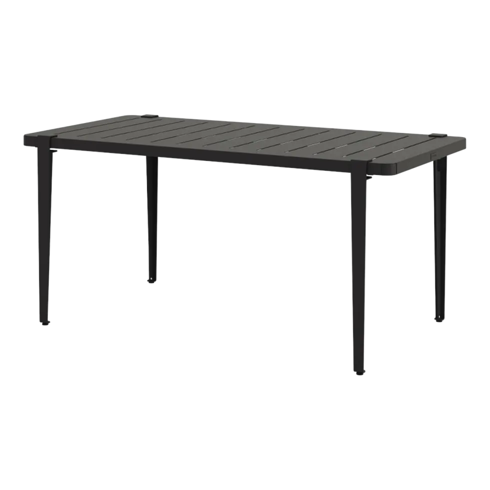 Table à manger en acier noir 160x80x75 cm Midi - TIPTOE