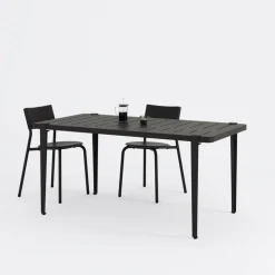Table à manger en acier noir 160x80x75 cm Midi - TIPTOE