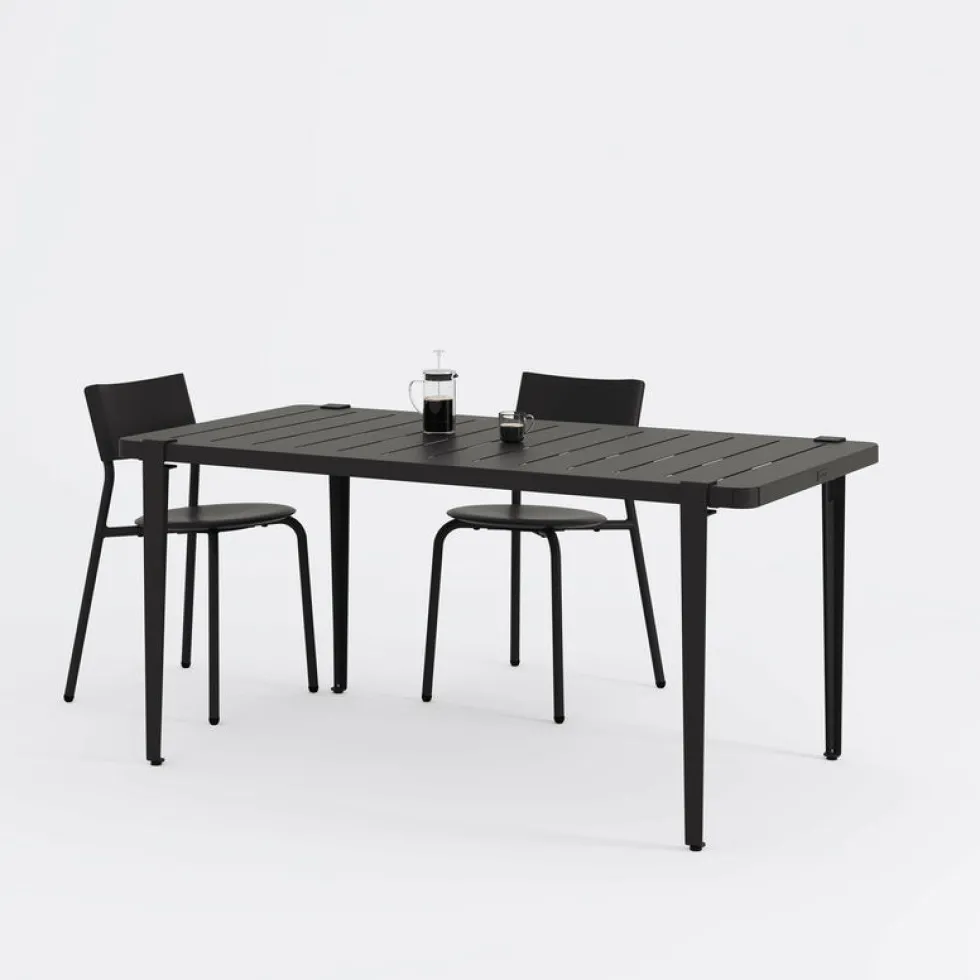 Table à manger en acier noir 160x80x75 cm Midi - TIPTOE