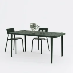 Table à manger en acier vert sapin 160 x 80 x 75 cm Midi - TIPTOE