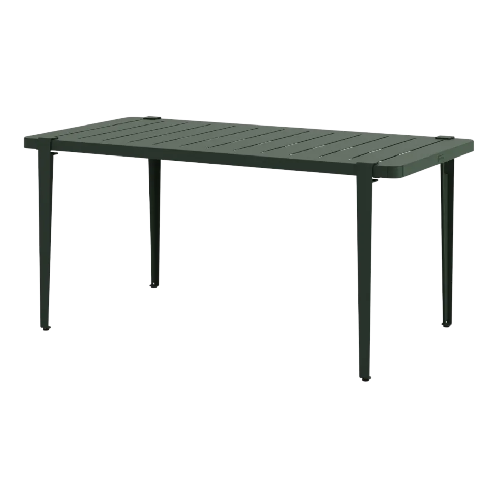 Table à manger en acier vert sapin 160 x 80 x 75 cm Midi - TIPTOE