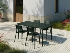 Table à manger en acier vert sapin 160 x 80 x 75 cm Midi - TIPTOE