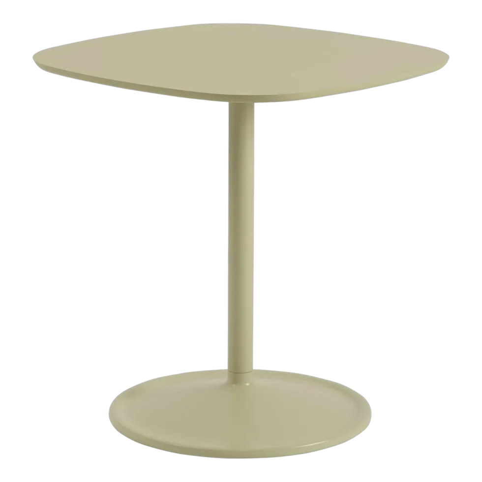 Table à manger en aluminium et linoléum beige vert 70x73 cm Soft Café - Muuto