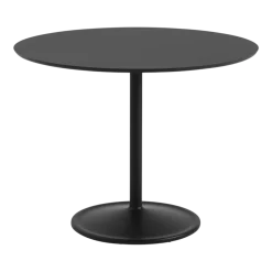 Table à manger en aluminium et nanolaminé noir 95x73cm Soft - Muuto