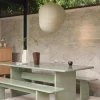 Table à manger en bois mdf laqué tea green 90x240cm Rink - Ferm Living