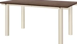 Table à manger en chêne foncé et acier beige clair 160x90cm Atura - Ferm living
