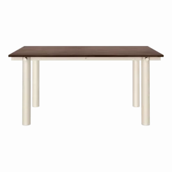 Table à manger en chêne foncé et acier beige clair 160x90cm Atura - Ferm living