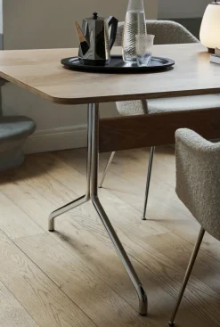 Table à manger en chêne noir et chrome 200x90 cm Pavilion AV19 - &tradition