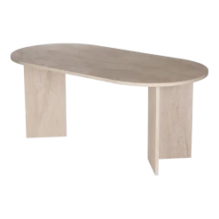 Table à manger en mélamine effet travertin 180x89,5x75cm Sablin - Home Design