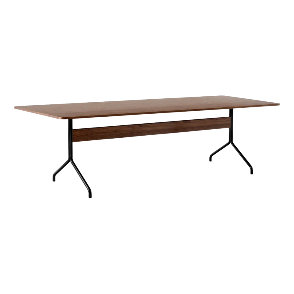 Table à manger en noyer et métal noir 250x110 cm Pavilion AV24 - &tradition