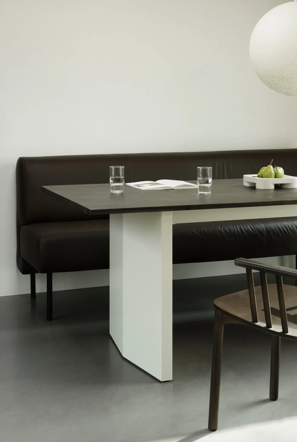 Table à manger en pin marron foncé et crème 90x200cm Panel - Normann Copenhagen
