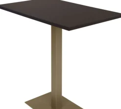 Table à manger en stratifié wengué et acier bronze clair 110x70cm Elliot - Versmissen