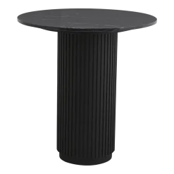 Table à manger haute ronde en bois de manguier et marbre noir 70x75cm Erie - Nordal