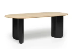 Table à manger ovale en chêne beige et acier noir 280x95x74cm Plateau - Fest Amsterdam