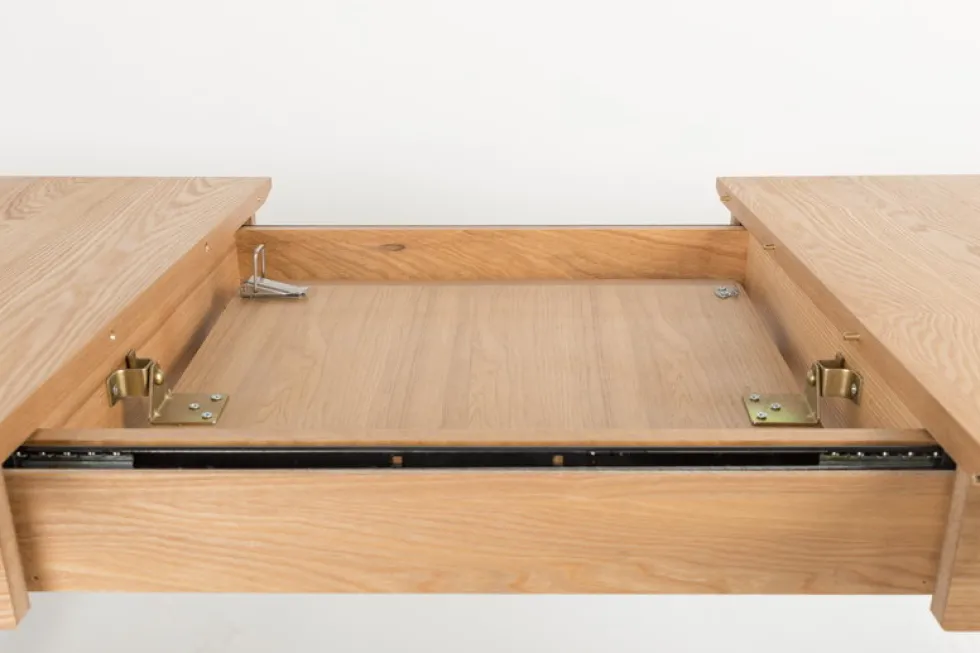 Table à manger rectangulaire avec rallonge en chêne naturel 120/162x80cm Glimps - Zuiver