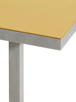 Table à manger rectangulaire en aluminium et jaune moutarde 180x85x74cm - valerie_objects