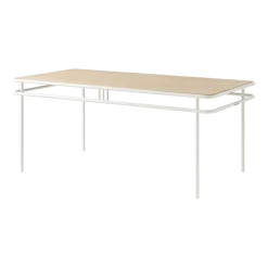 Table à manger rectangulaire en chêne clair et acier blanc pur 180x90x76,5cm UD - Tolix