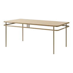 Table à manger rectangulaire en chêne clair et acier brun vert 180x90x76,5cm UD - Tolix